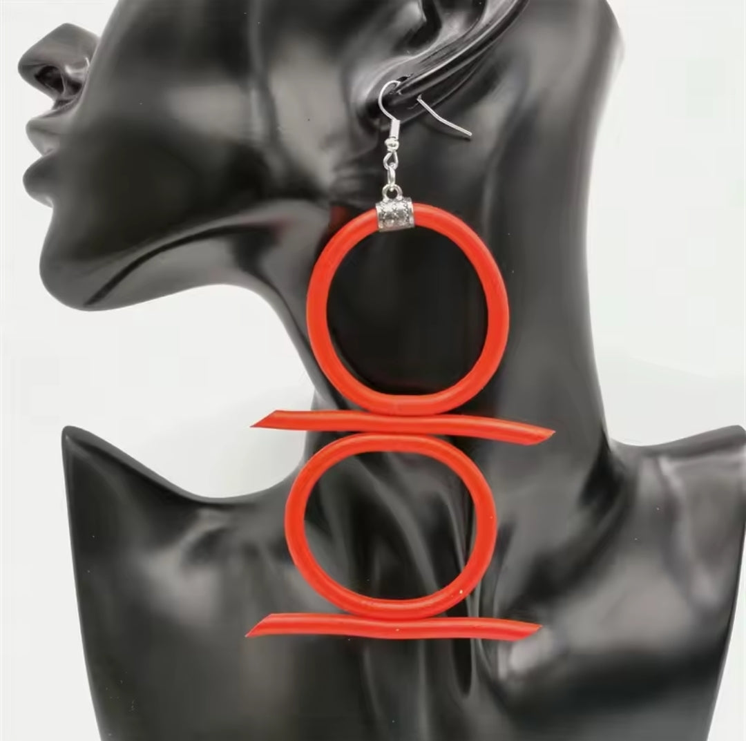 Bohemian Long Red Drop Earrings