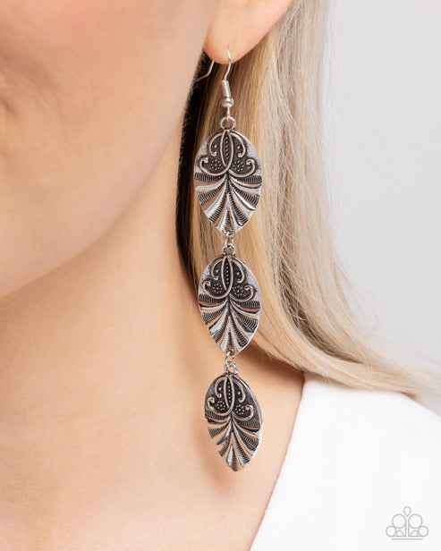 Rustic Range Silver Earrings