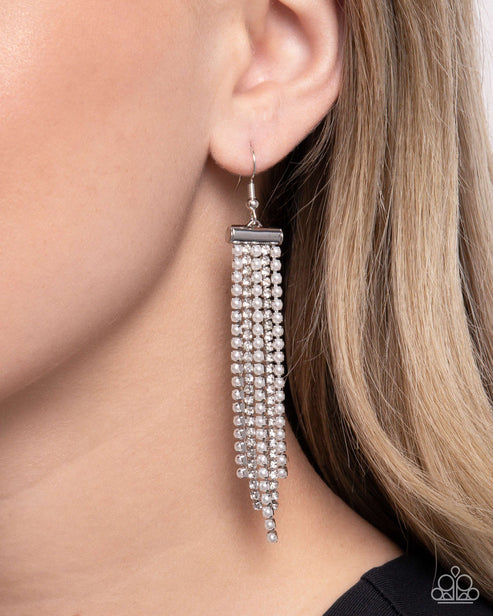 Tapered Team White  Earrings