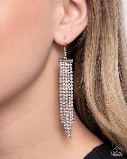 Tapered Team White  Earrings