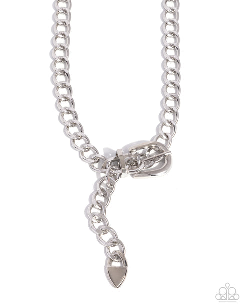 Bold Buckle Silver Necklace