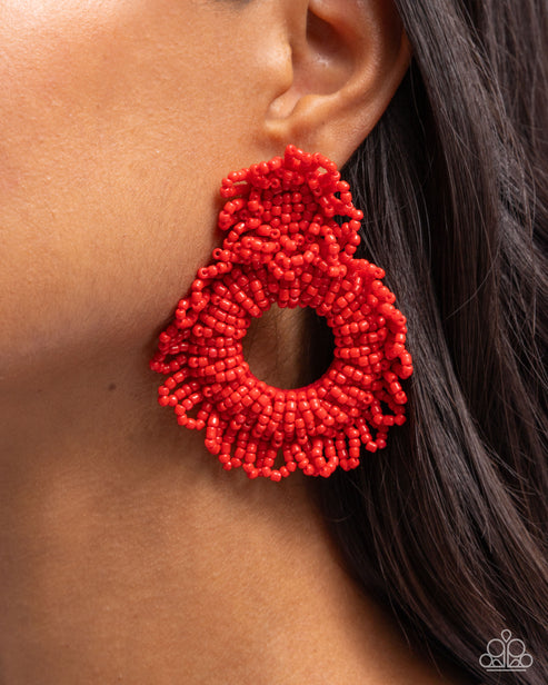 Explosive Energy Red Post Earrings