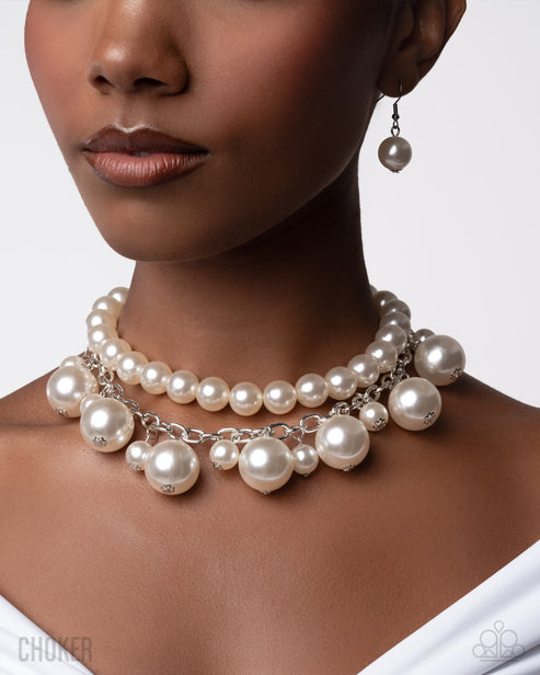Sophisticated to the Max  White Necklace