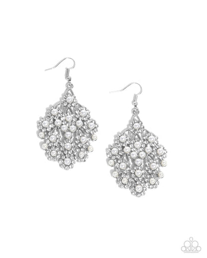 Nautical Netting White Earrings