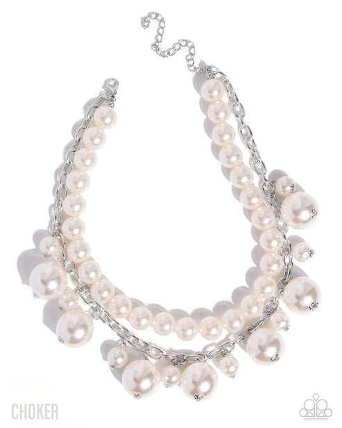 Sophisticated to the Max  White Necklace