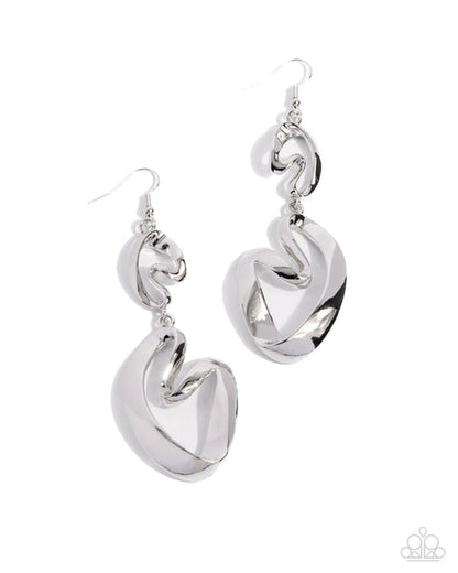 Abstract Angles Silver Earrings