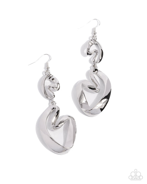 Abstract Angles Silver Earrings