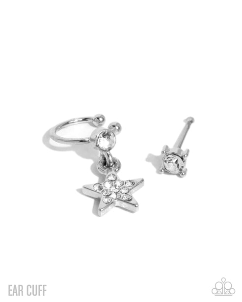 Cosmic Cool White Ear Cuff Earrings