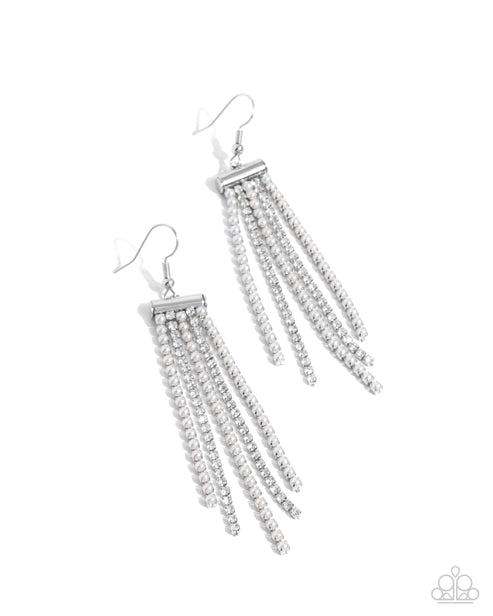 Tapered Team White  Earrings