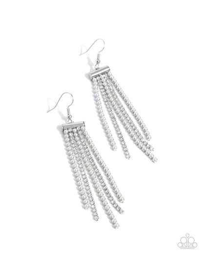 Tapered Team White  Earrings