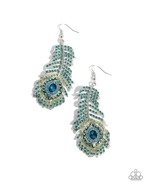 Prized Peacock Green Earrings