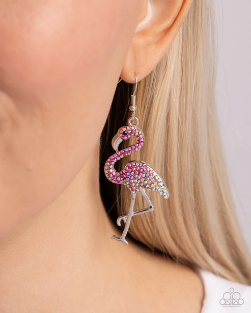 Flamingo Flourish Pink  Earrings
