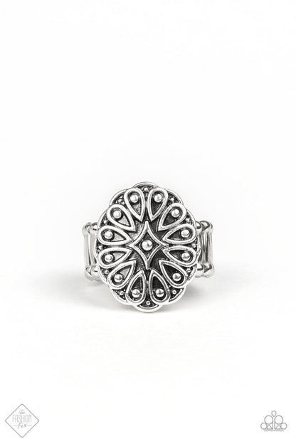 Modern Mandala Silver Ring