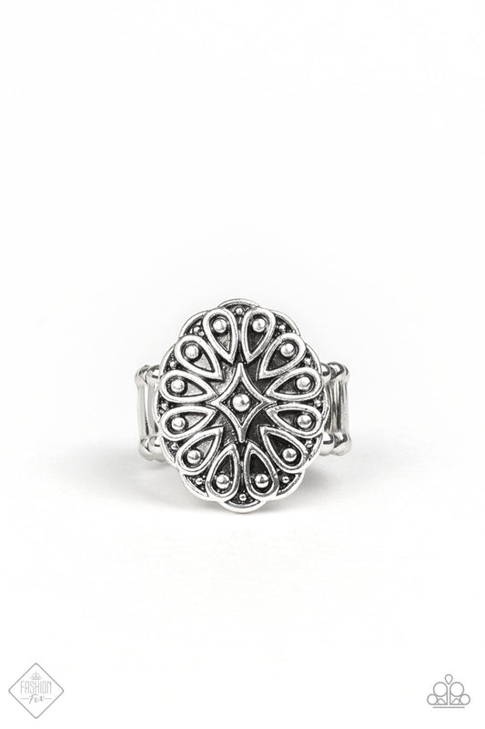 Modern Mandala Silver Ring