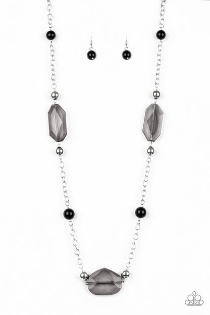Crystal Charm Black Necklace Paparazzi 