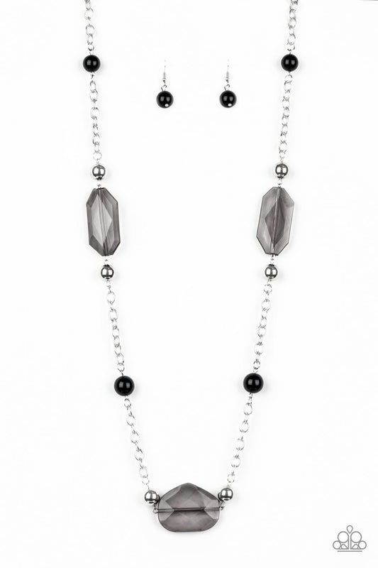 Crystal Charm Black Necklace Paparazzi 