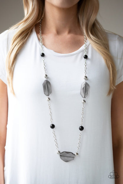 Crystal Charm Black Necklace Paparazzi 