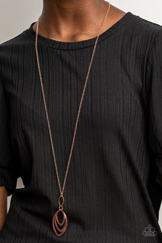 Dizzying Definition Copper Necklace Paparazzi