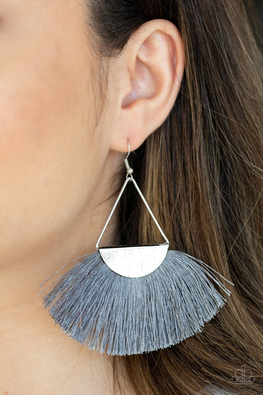 Modern Mayan Gray Earrings Paparazzi