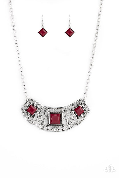 Feeling Inde-PENDANT Red Necklace - Daria's Blings N Things