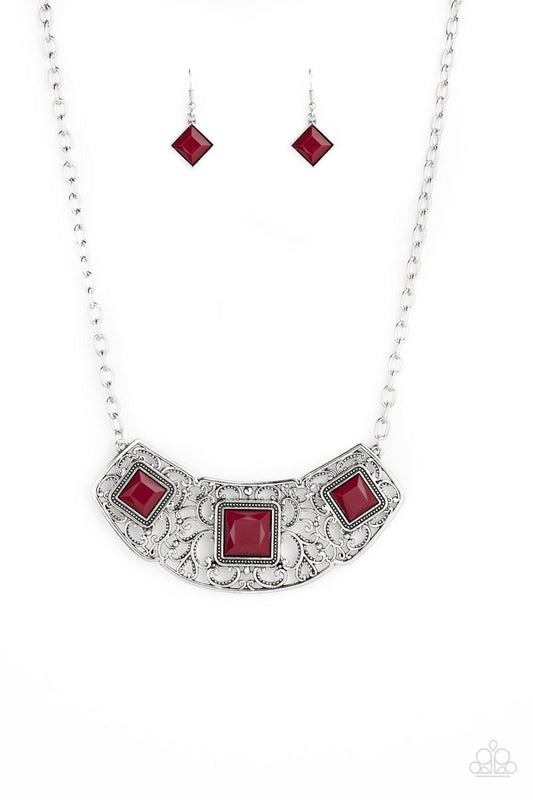 Feeling Inde-PENDANT Red Necklace - Daria's Blings N Things