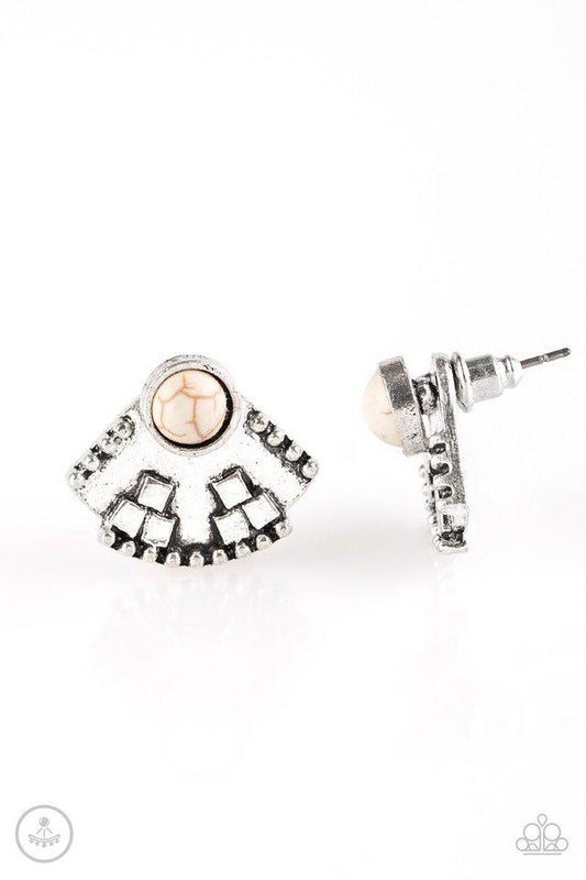 Stylishly Santa Fe White Post Earrings - Daria's Blings N Things