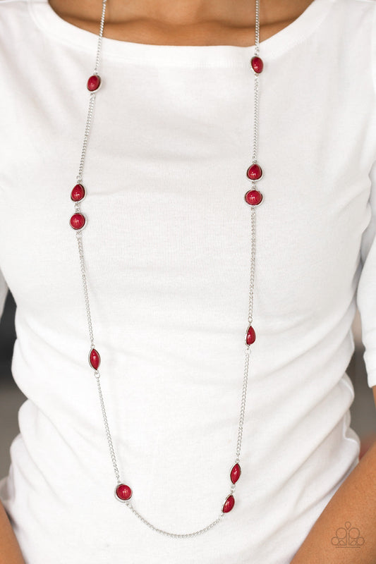 Pacific Piers Red Necklace Paparazzi