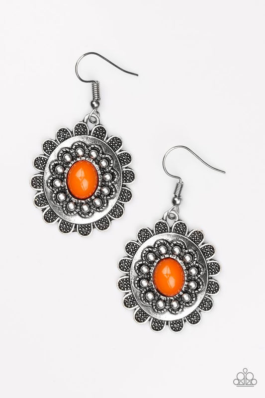 Summer Blooms Orange Earrings Paparazzi
