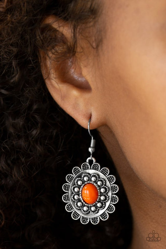 Summer Blooms Orange Earrings Paparazzi
