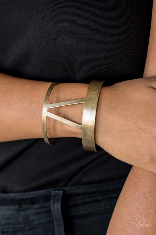 Rural Ruler Brass Cuff Bracelet Paparazzi
