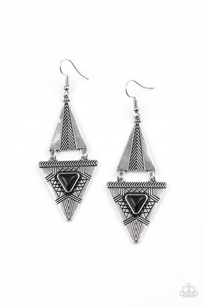 El Paso Edge Black Earrings - Daria's Blings N Things