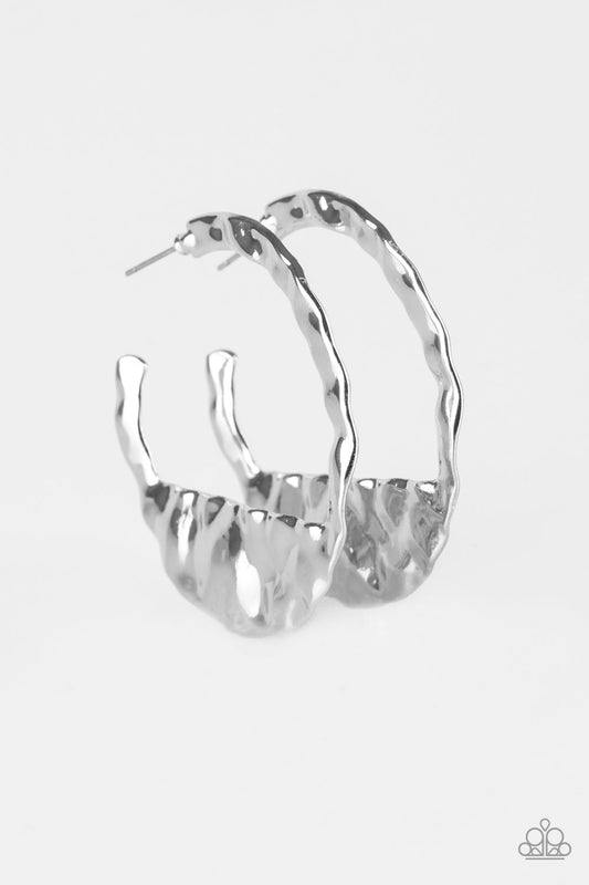The BEAST Of Me Silver Hoop Earrings Paparazzi