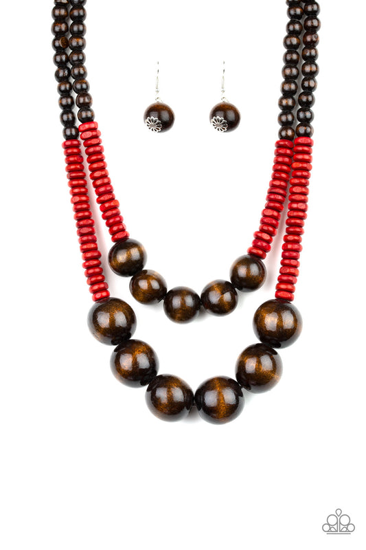 Cancun Cast Away Red Necklace - Daria's Blings N Things