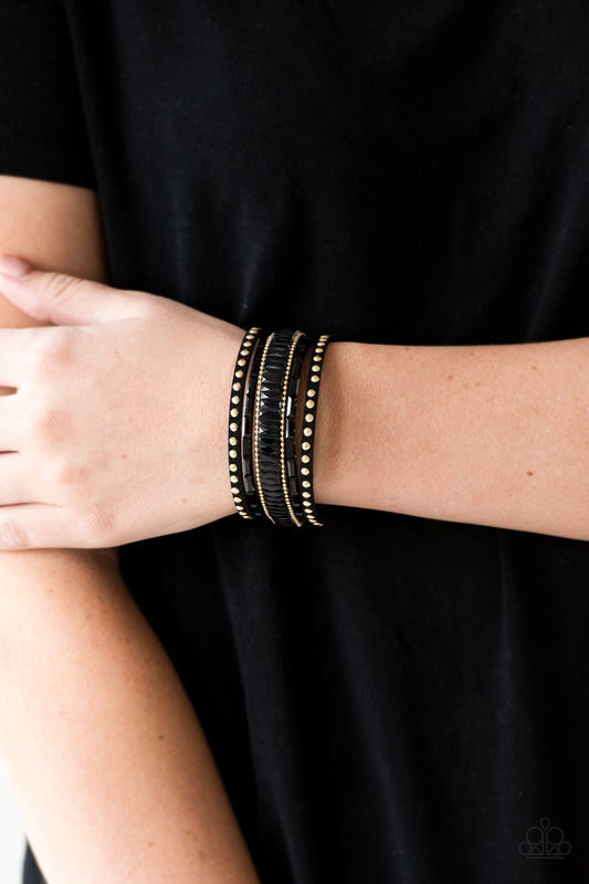 Rock Star Rocker Gold Bracelet Paparazzi
