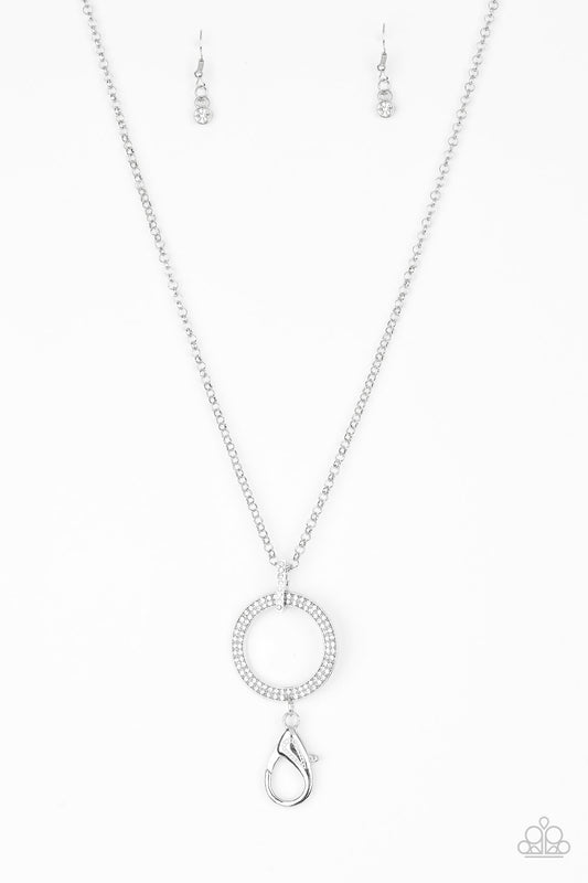 Straight To The Top White Lanyard Necklace