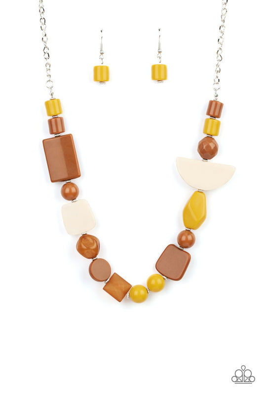 Tranquil Trendsetter Yellow Necklace - Daria's Blings N Things