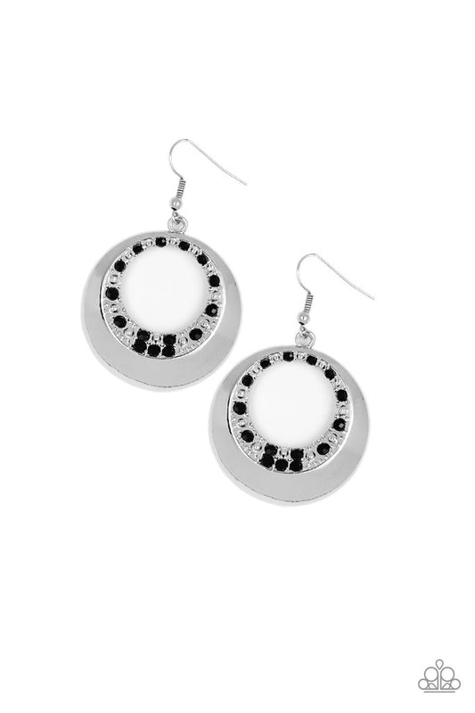 Ringed In Refinement Black Earrings Paparazzi