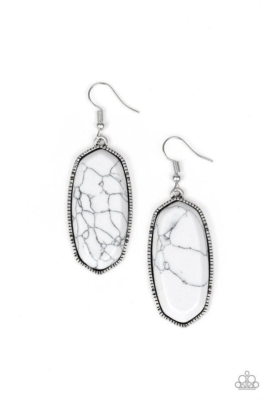 Stone Quest White Earrings Paparazzi