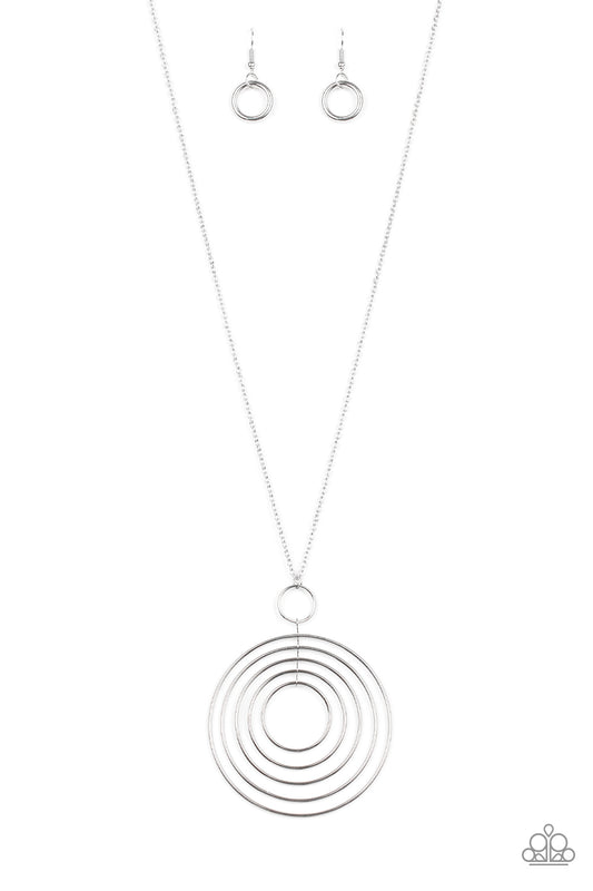 Running Circles In My Mind Silver Necklace