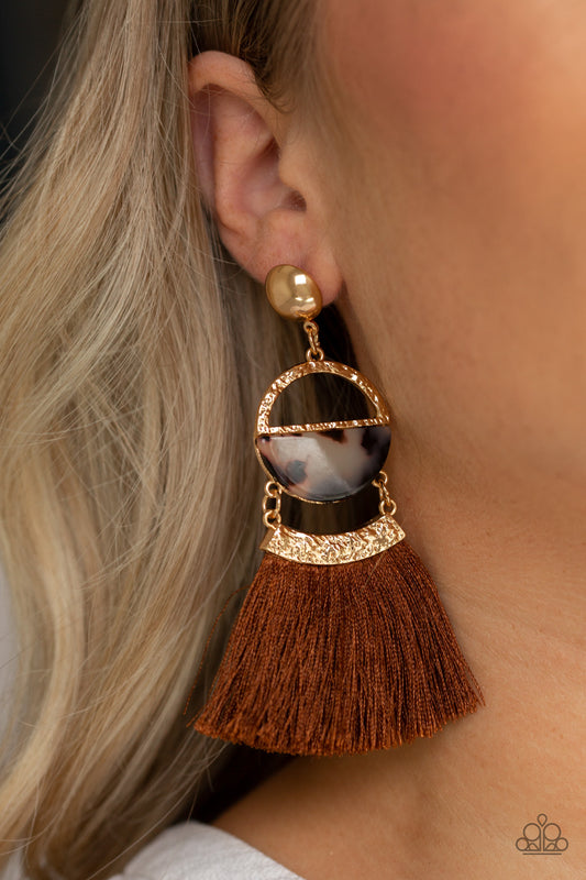 Tassel Trot Brown Earrings
