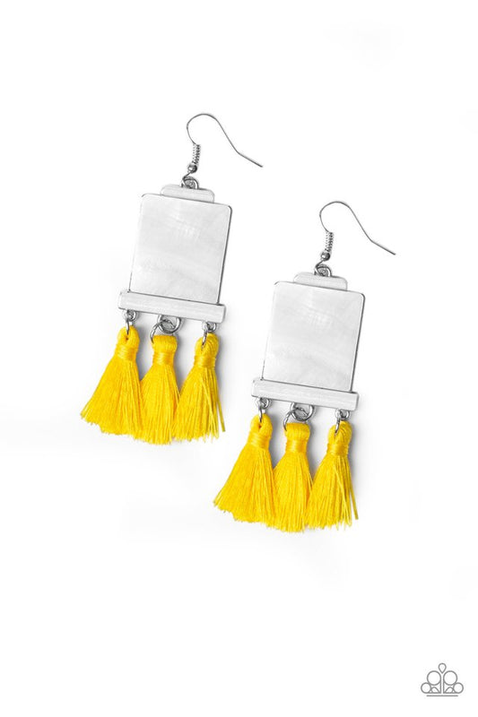 Tassel Retreat Yellow Earrings Paparazzi