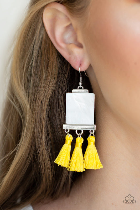 Tassel Retreat Yellow Earrings Paparazzi