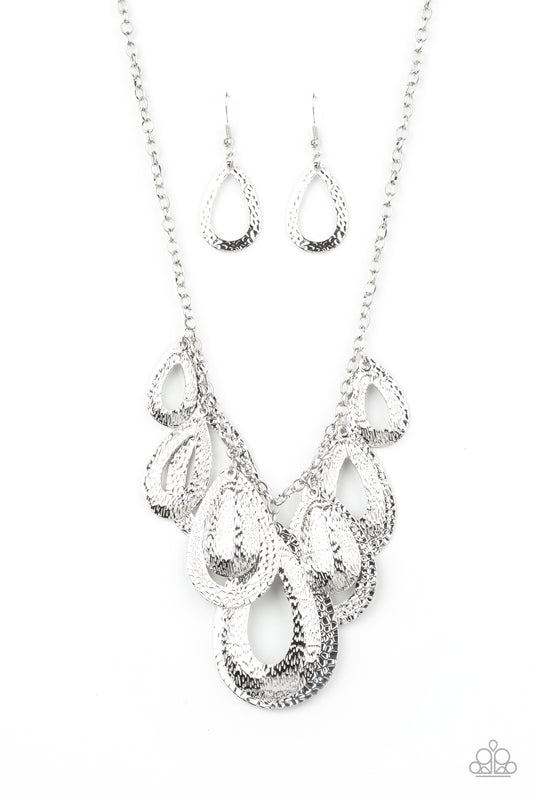 Teardrop Tempest Silver Necklace