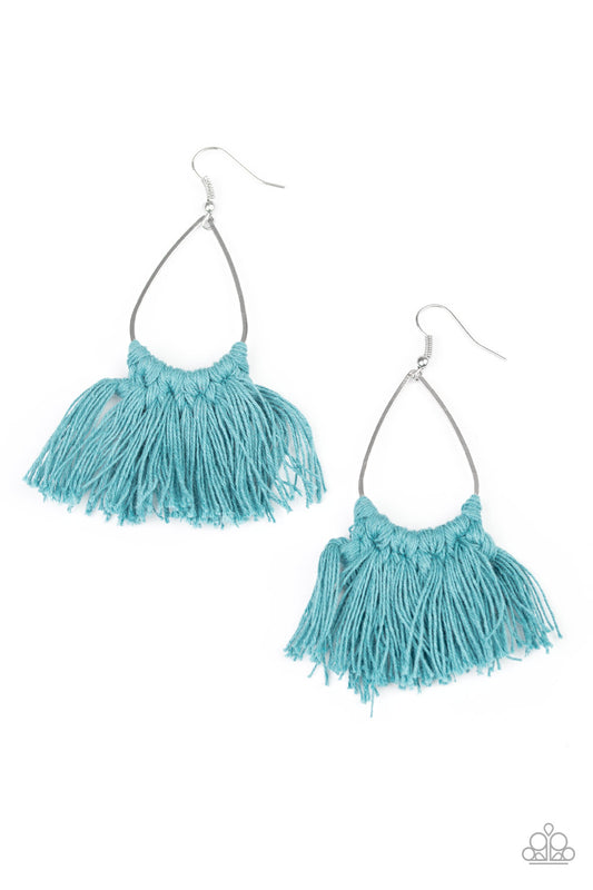 Tassel Treat Blue Earrings Paparazzi