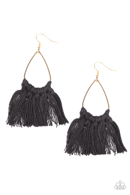 Tassel Treat Black Earrings