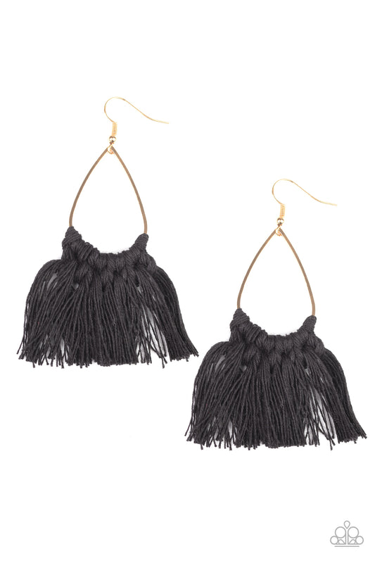 Tassel Treat Black Earrings