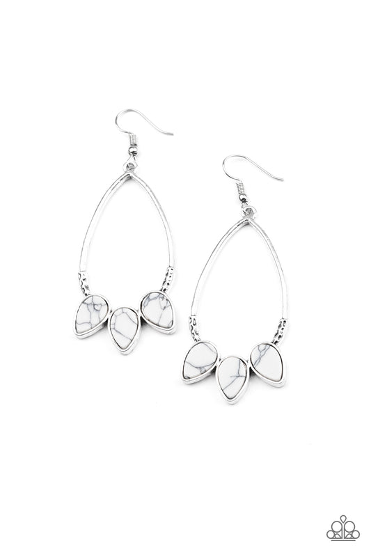 Fierce Frontier White Earrings - Daria's Blings N Things