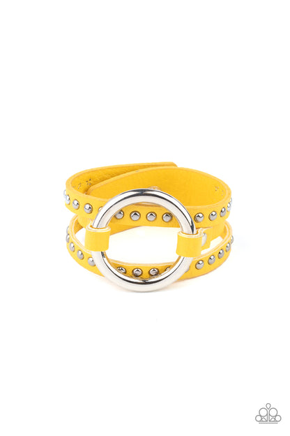 Studded Statement Maker Yellow Bracelet