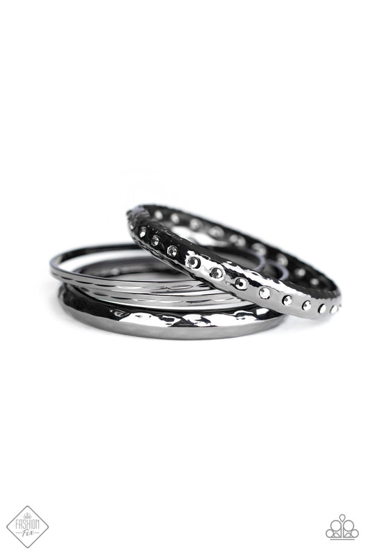 Revved Up Rhinestones Black Bracelets