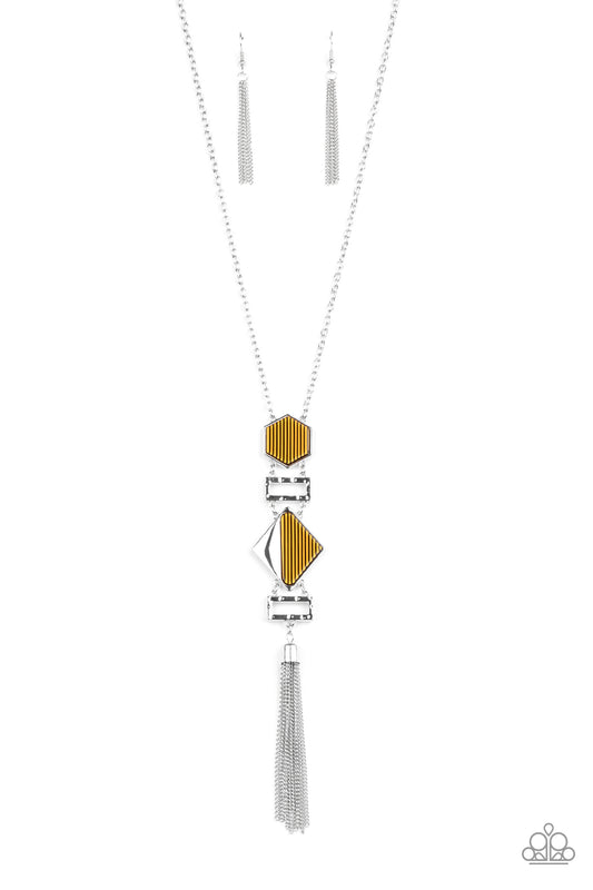 STRIPE Up A Conversation Yellow Necklace Paparazzi